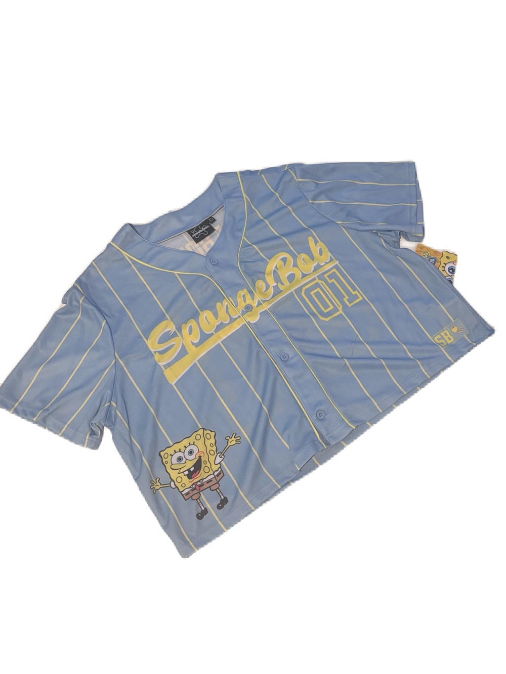 Nickelodeon SpongeBob Light Blue & Yellow Baseball Jersey